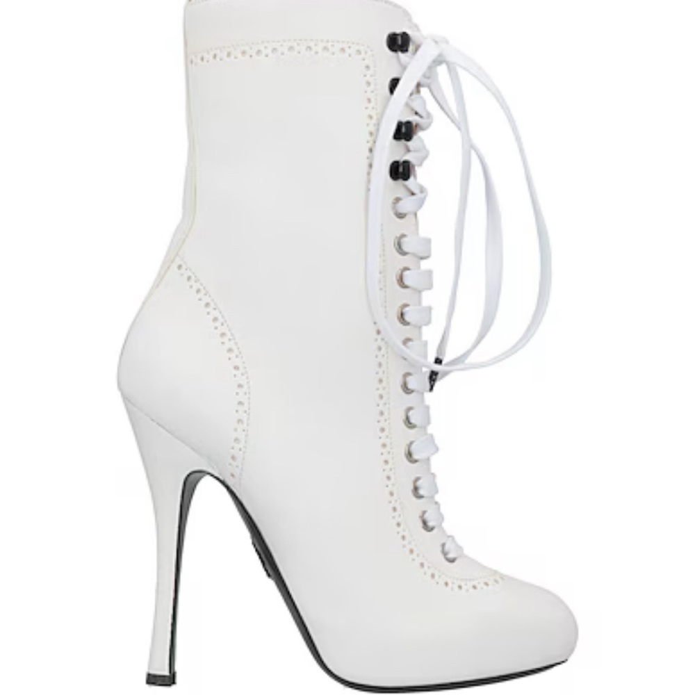 DSQUARED White Lace-Up Heeled Boots *NEW* - Picture 3 of 13